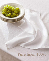 Nappe Rectangulaire en Lin Blanc – Élégance Pure et Intemporelle pour une Table Apaisante