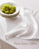 Nappe Rectangulaire en Lin Blanc – Élégance Pure et Intemporelle pour une Table Apaisante