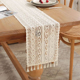 Chemin de Table en Dentelle Bohème – Élégance Naturelle et Déco Raffinée