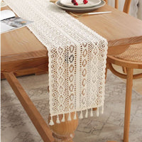 Chemin de Table en Dentelle Bohème – Élégance Naturelle et Déco Raffinée