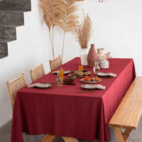 Nappe Rectangulaire en Coton Bordeaux – Ambiance Chaleureuse et Raffinée pour Vos Repas