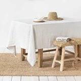 Nappe Rectangulaire en Lin Blanc – Élégance Pure et Intemporelle pour une Table Apaisante