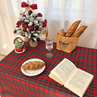 Nappe Rectangulaire Coton et Lin Écossaise – L'esprit de Noël pour une table chaleureuse