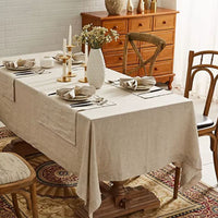 Nappe Rectangulaire Lin Naturel – Élégance rustique pour une table apaisante