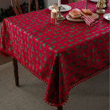 Nappe Rectangulaire Rouge Sapin de Noël – L'esprit de Noël pour une table chaleureuse
