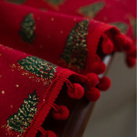Nappe Rectangulaire Rouge Sapin de Noël – L'esprit de Noël pour une table chaleureuse