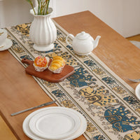 Chemin de Table Beige Motif Éléphant Original