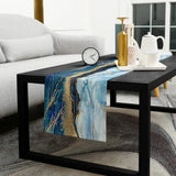 Chemin de Table Bleu Relaxant à Motif Unique