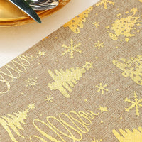 Chemin de Table Doré avec Motifs de Noël