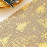 Chemin de Table Doré avec Motifs de Noël