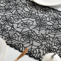 Chemin de Table Noir au Design Toile d’Araignée