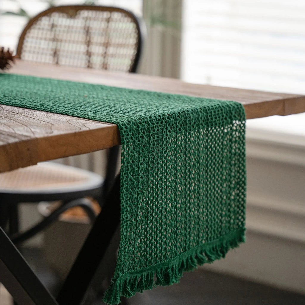 Boho Chemin de Table Vert Sauge Macrame 30 x 183 Centre de Table Boho Chemin de Table Vert Sauge Macrame 30 x 183 Centre de Table