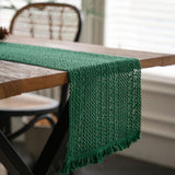 Chemin de Table Vert en Macramé Fait Main