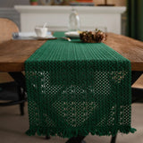 Chemin de Table Vert en Macramé Fait Main