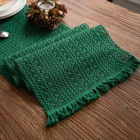 Chemin de Table Vert en Macramé Fait Main