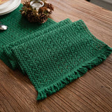 Chemin de Table Vert en Macramé Fait Main