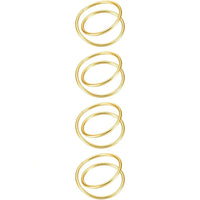 Lot de 4 Ronds de Serviette de Table Modernes et Dorés sur fond blanc