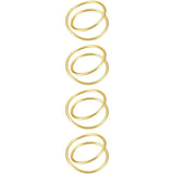 Lot de 4 Ronds de Serviette de Table Modernes et Dorés sur fond blanc