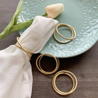 Lot de 4 Ronds de Serviette de Table Modernes et Dorés