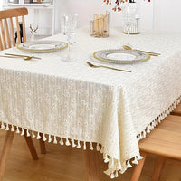 Nappe de Table Rectangulaire Brodée avec Pâquerettes