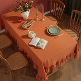Nappe de Table Rectangulaire Orange en Coton