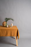 Nappe Rectangulaire en Lin Terracotta – Chaleur Naturelle et Ambiance Méditerranéenne à Table