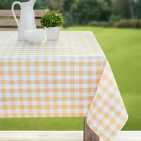 Nappe Rectangulaire à Carreaux Blanc et Jaune – Ambiance Champêtre et Soleil sur Votre Table