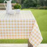 Nappe Rectangulaire à Carreaux Blanc et Jaune – Ambiance Champêtre et Soleil sur Votre Table