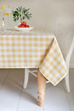 Nappe Rectangulaire à Carreaux Blanc et Jaune – Ambiance Champêtre et Soleil sur Votre Table