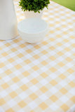 Nappe Rectangulaire à Carreaux Blanc et Jaune – Ambiance Champêtre et Soleil sur Votre Table
