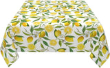 Nappe Carree Blanche avec Motif de Citrons Jaunes