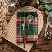 Lot de 12 Serviettes en Tissu Écossais Vintage
