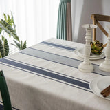 Nappe Rectangulaire Coton & Lin à Rayures – Esprit Maison Française