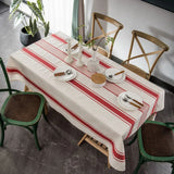 Nappe Rectangulaire Coton & Lin à Rayures – Esprit Maison Française