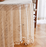 Nappe Blanche Ronde en Dentelle Fine