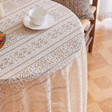 Nappe Blanche Ronde en Dentelle Fine