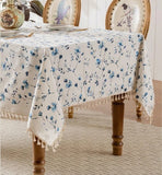 Nappe De Table Imperméable Florale À Franges