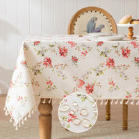 Nappe De Table Imperméable Florale À Franges