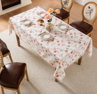 Nappe De Table Imperméable Florale À Franges
