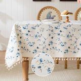 Nappe De Table Imperméable Florale À Franges