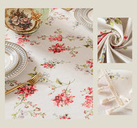 Nappe De Table Imperméable Florale À Franges