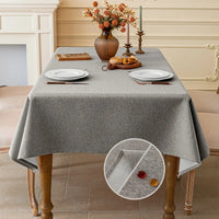 Nappe de Table Imperméable Unie en Coton et Lin pour Salle à Manger
