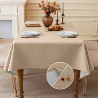 Nappe de Table Imperméable Unie en Coton et Lin pour Salle à Manger