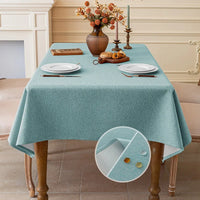 Nappe de Table Imperméable Unie en Coton et Lin pour Salle à Manger