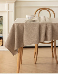 Nappe de Table Imperméable Unie en Coton et Lin pour Salle à Manger