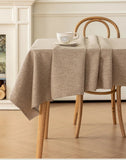 Nappe de Table Imperméable Unie en Coton et Lin pour Salle à Manger