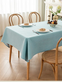 Nappe de Table Imperméable Unie en Coton et Lin pour Salle à Manger