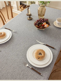Nappe de Table Imperméable Unie en Coton et Lin pour Salle à Manger