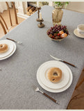 Nappe de Table Imperméable Unie en Coton et Lin pour Salle à Manger