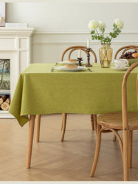 Nappe de Table Imperméable Unie en Coton et Lin pour Salle à Manger